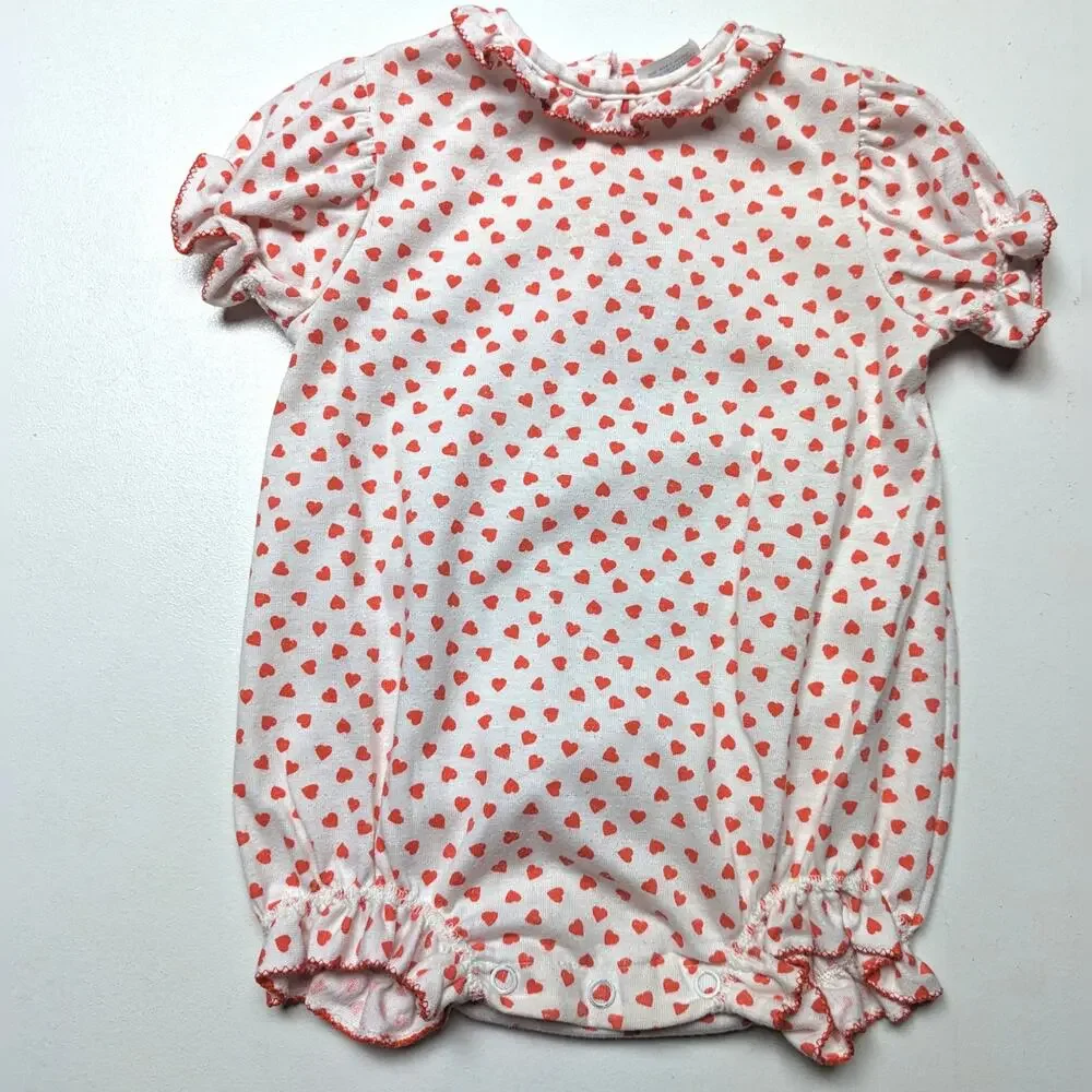 Vintage Carter's Pinafore Outfit Baby Girls Size 12m Red Heart